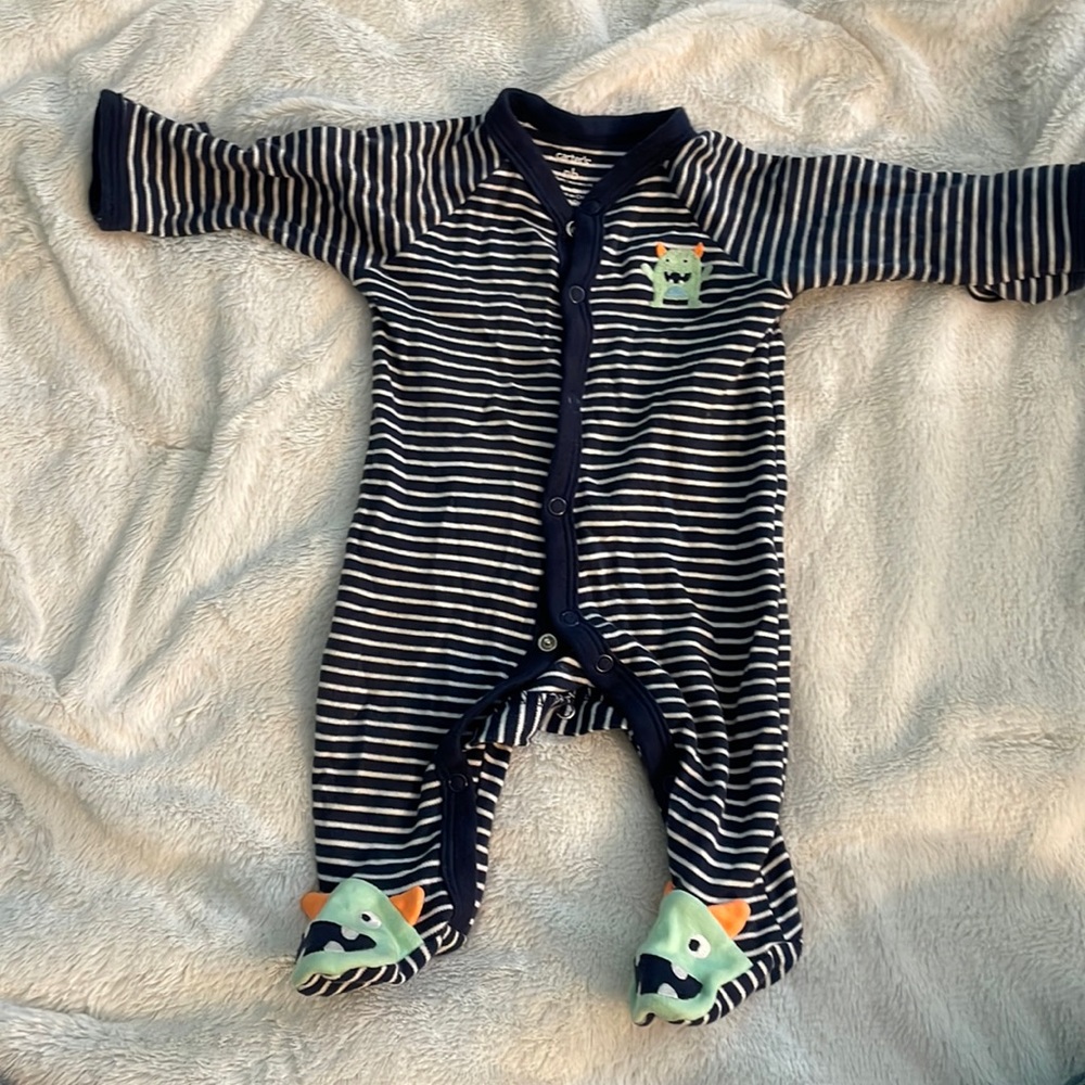 carter's newborn monster onesie.